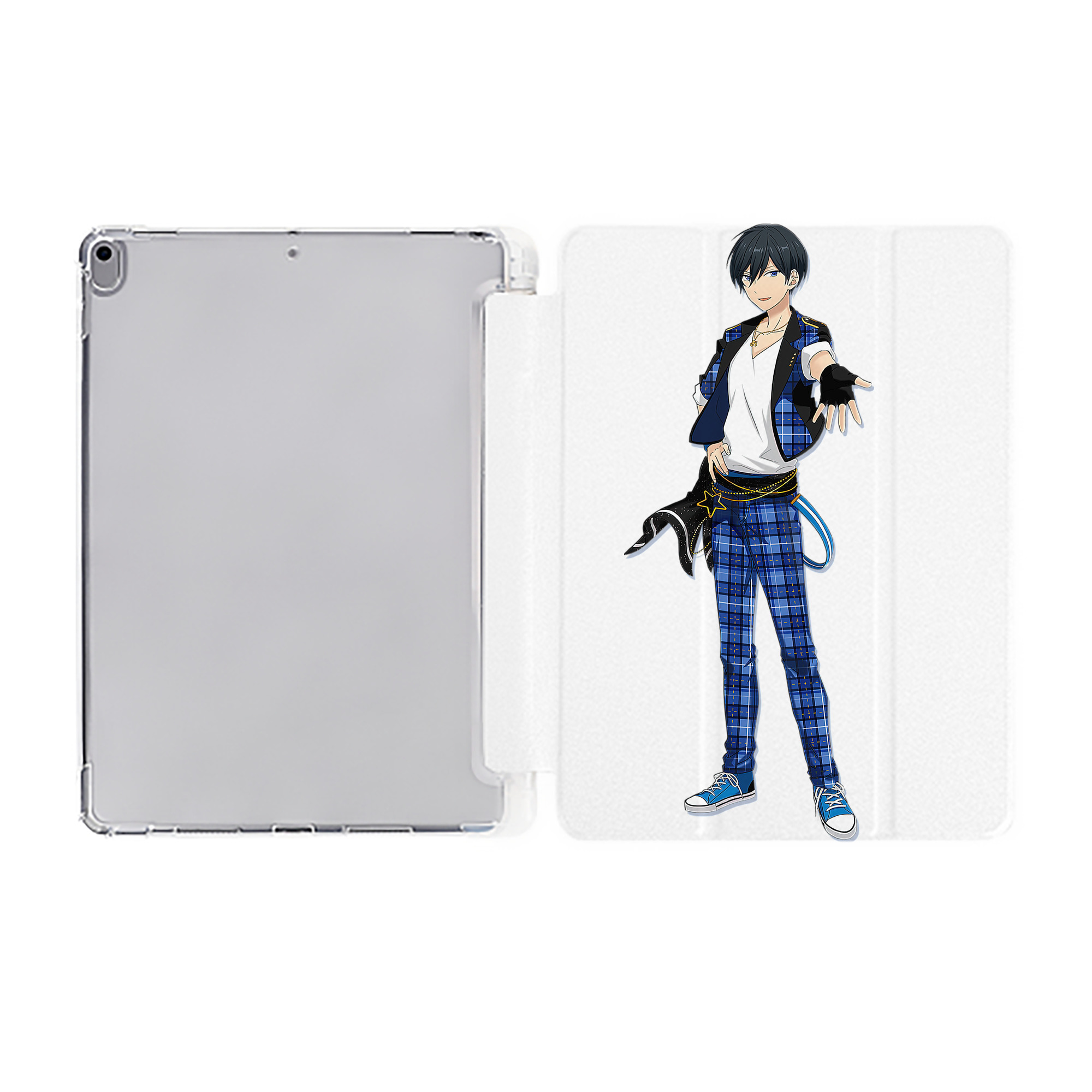 （画像用） あんさんぶるスターズ! Ensemble Stars IPad ケース ペン収納付き 三つ折りスタンド PUレザー×シリコン 対応機種9.5/10.5/10.9インチ